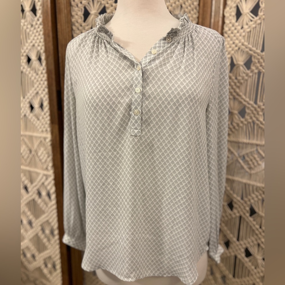 LOFT Gray Patterned Blouse - image 1